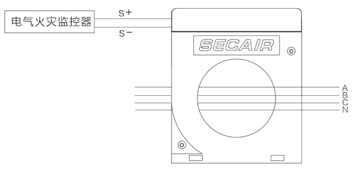 J-SCM41(160)剩余電流式<a href=http://m.izzycommers.com/dianqihuozai/ target=_blank class=infotextkey>電氣火災(zāi)監(jiān)控</a>探測(cè)器接線圖